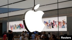 People visit an Apple store in Istanbul, Turkey, Aug. 15, 2018. 