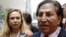 FILE - Former Peru President Alejandro Toledo and his wife Eliane Karp arrive to the 2015 IMF/World Bank Annual Meetings in Lima, Peru, Oct. 8, 2015. 