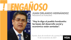 Cerrando su mandato presidencial, el presidente hondureño aprovechó una rendición de cuentas para enfatizar sus avances institucionales y en seguridad, pero no todos son ciertos y algunos esconden datos, acciones y posibles consecuencias que los contradicen.