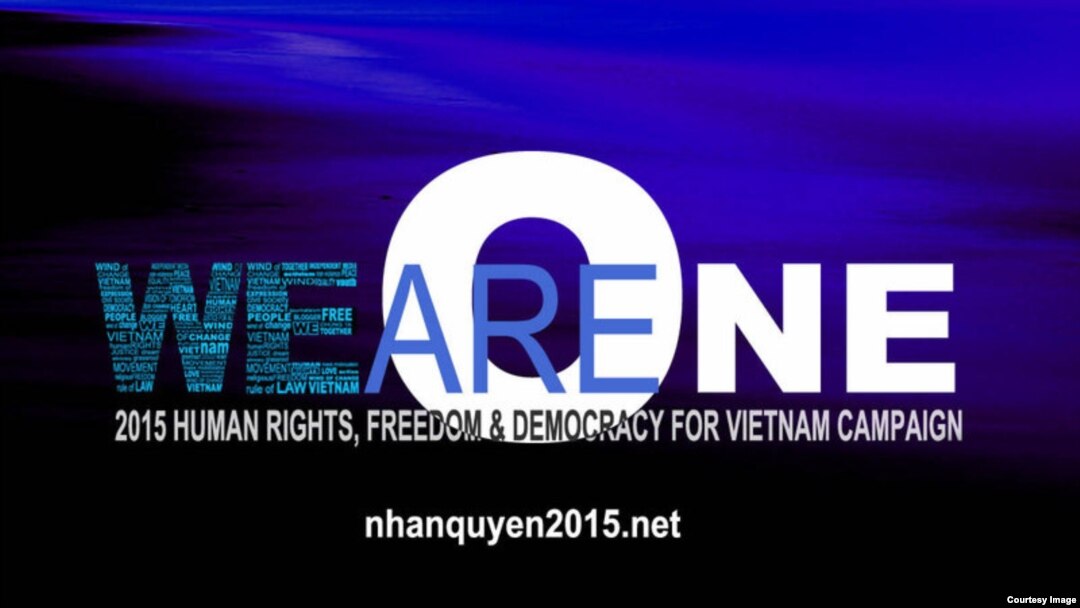 Chiến dịch ‘We are One 2015’ (Chúng ta là một) vừa được phát động rộng rãi trên các trang mạng xã hội là cuộc vận động kéo dài suốt năm nay với nhiều sinh hoạt tại Việt Nam và ở nước ngoài nhằm đánh động sự quan tâm của quốc tế về tình hình nhân quyền tại Việt Nam.