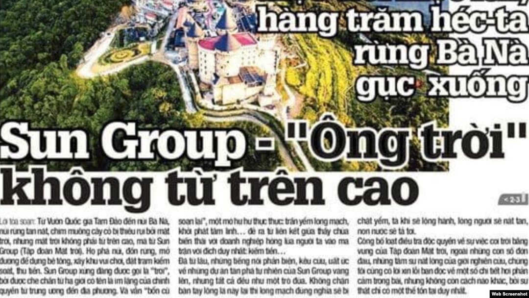 Phóng sự điều tra của báo in Phụ nữ: Sun Group - Ông trời không từ trên cao. Facebook Phụ nữ
