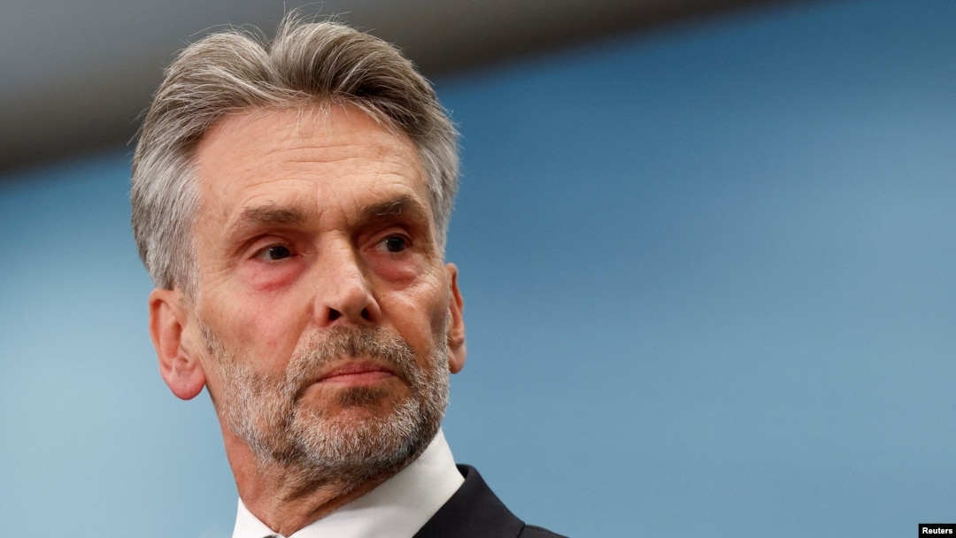 Former Dutch intelligence chief Dick Schoof looks on at a press conference as he is presented as the proposed prime minister of the Netherlands, in The Hague, Netherlands, May 28, 2024. 