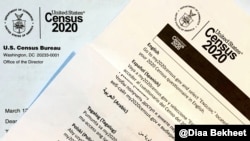 A 2020 census letter and a multilingual guide mailed to a U.S. resident in Fairfax, Virginia, March 12, 2020. (Photo: Diaa Bekheet)