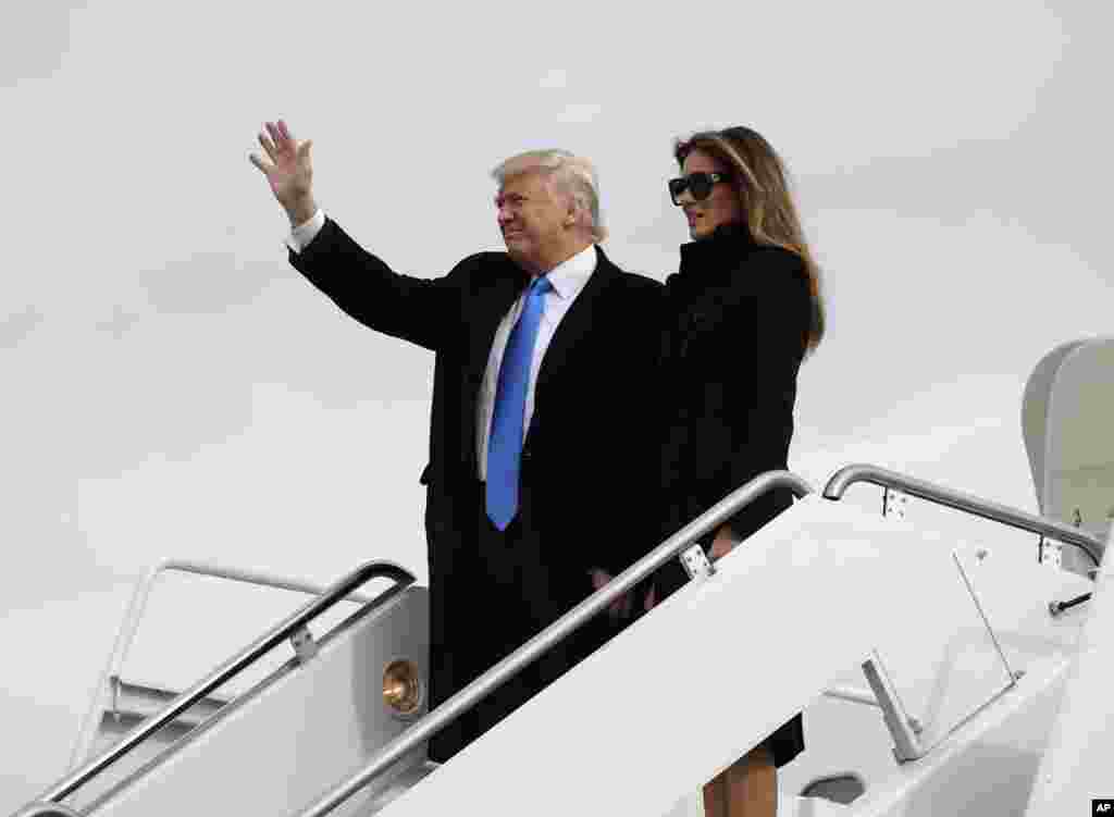 Donald Tramp va rafiqasi Melaniya Vashingtonga keldi