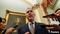 The money chase indicates trouble for Sen. Thom Tillis, who is one of a handful of Senate Republicans considered vulnerable this fall.