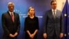 ARHIVA - Specijalna predstavnica EU Federika Mogerini, predsednik Srbije Aleksandar Vučić i predsednik Kosova Hašim Tači 