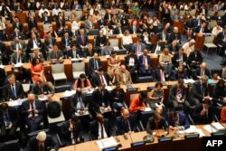 Suasana pertemuan puncak Ambisi Iklim PBB di sela-sela Sidang Umum PBB ke-78 di New York, 20 September 2023. (Foto: Bryan Smith/AFP)
