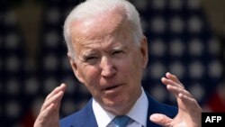 US President Joe Biden speaks from the Rose Garden of the White House about gun violence on April 8, 2021, in Washington.