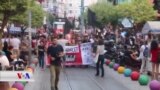 بە گژداچووەوەی پۆلیسی تورک لەلایەن گەنجە سۆشیالستەکان