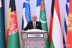 Afghan President Ashraf Ghani speaks at Central and South Asia Connectivity Conference in Tashkent, Uzbekistan, July 16, 2021. (Credit: president.uz)