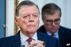 U.S. Representative Tom Cole, a Republican from Oklahoma who is the House Rules Committee chair, listens on Jan. 16, 2024, on Capitol Hill in Washington.