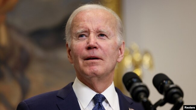 U.S. President Joe Biden speaks on his deal with House Speaker Kevin McCarthy (R-CA) to raise the United States' debt ceiling at the White House in Washington, May 28, 2023.