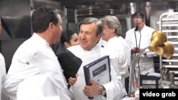 Chef Daniel Boulud, center, as well as chefs Thomas Keller and Jérôme Bocuse, started a nonprofit called Ment'or that helps aspiring chefs.