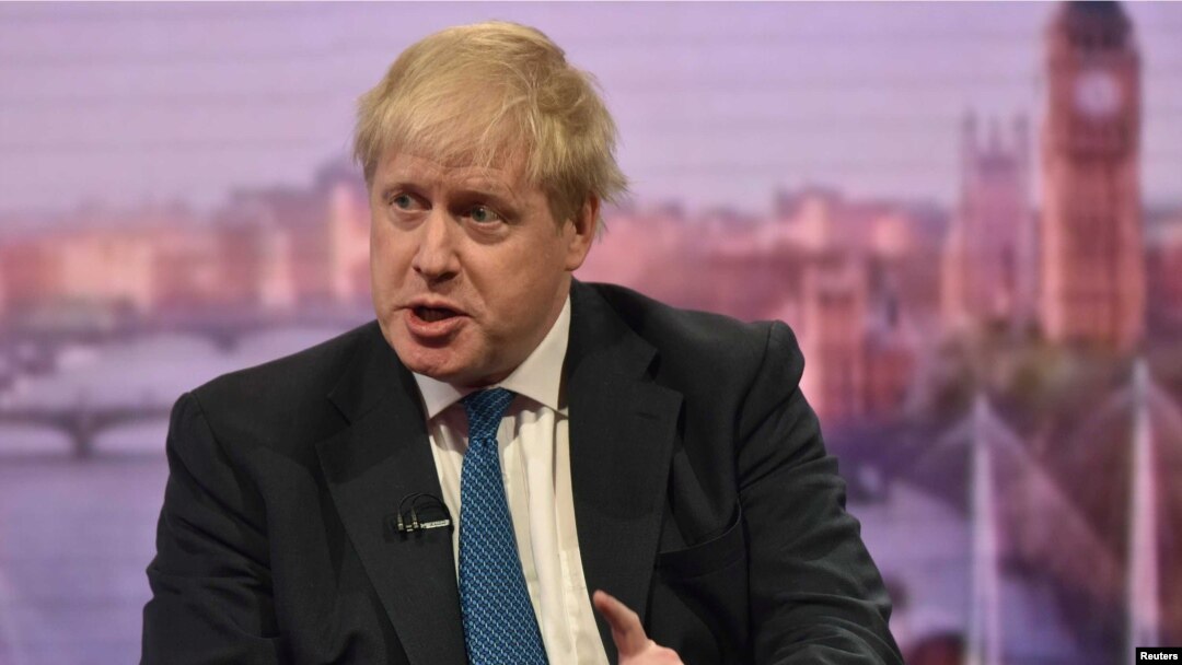 Britanski ministar spoljnih poslova Boris Džonson gostuje na BBC-u u Londonu, 15. april 2018. (Jeff Overs/BBC handout via Reuters)