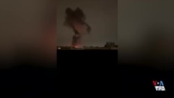 ستون دود ناشی از حملات هوایی به نقاطی در غرب تهران - حدود ۳ بامداد دوشنبه ۲۵ اسفند