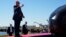 FILE PHOTO: US President Donald Trump points a finger after speaking at an event at Sparrows Point Shipyard in Baltimore County, Maryland, US, October 6, 2026.