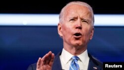 El presidente electo de Estados Unidos, Joe Biden, asiste a una rueda de prensa celebrada en Wilmington, Delaware, el 14 de enero de 2021. [Foto: Reuters]