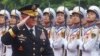 U.S. Chairman of the Joint Chiefs of Staff General Martin Dempsey reviews the honor guard during a welcoming ceremony in Hanoi, Aug. 14, 2014.