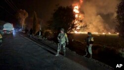 Le lieu de l'explosion de l’oléoduc à Tlahuelilpan, dans l'État d'Hidalgo, au Mexique, le 18 janvier 2019.