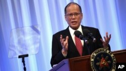 Tổng thống Philippines Benigno Aquino phát biểu tại phiên họp đặc biệt của Hội nghị quốc tế về "Tương lai của châu Á" tại Tokyo, ngày 3/6/2015.