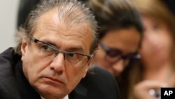 Former Petrobras executive Pedro Barusco listens to a question during his testimony at the Parliamentary Commission of Enquiry of the Chamber of Deputies in Brasilia, Brazil, March 10, 2015.