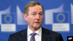 Irish Prime Minister Enda Kenny speaks at EU headquarters in Brussels, Feb. 23, 2017. Kenny will make the tradition St. Patrick's Day visit to the White House.