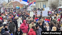 Studentski protest u Vršcu održab je pod sloganom "Iz Banata iz inata" (foto: FoNet)