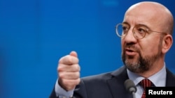 Chủ tịch Hội đồng châu Âu Charles Michel tại Brussels, Bỉ, 1/2/2024 (REUTERS/Johanna Geron).