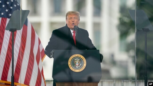 Gjatë fjalimit të ish-Presidentit Trump më 6 janar 2021