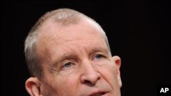 National Intelligence Director-designate Dennis Blair delivers his opening statement on Capitol Hill in Washington, Thursday, Jan. 22, 2009, during the Senate Intelligence Committee hearing on his nomination. (AP Photo/Susan Walsh)