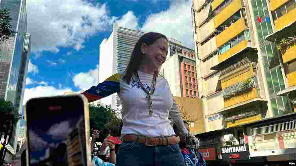 María Corina Machado invitó a la población a expresarse en contra de Nicolás Maduro.&nbsp;