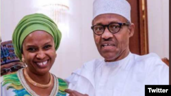 Hadiza Bala Usman tare da shugaba Buhari (Twitter/ Hadiza Bala Usman)