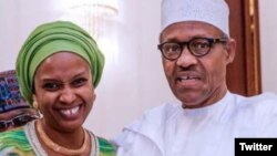 Hadiza Bala Usman tare da shugaba Buhari (Twitter/ Hadiza Bala Usman)