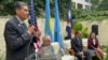 Palauan President Surangel Whipps Jr. speaks at the signing of the United States' federal service agreement with his country in New York on Sept. 24, 2024.