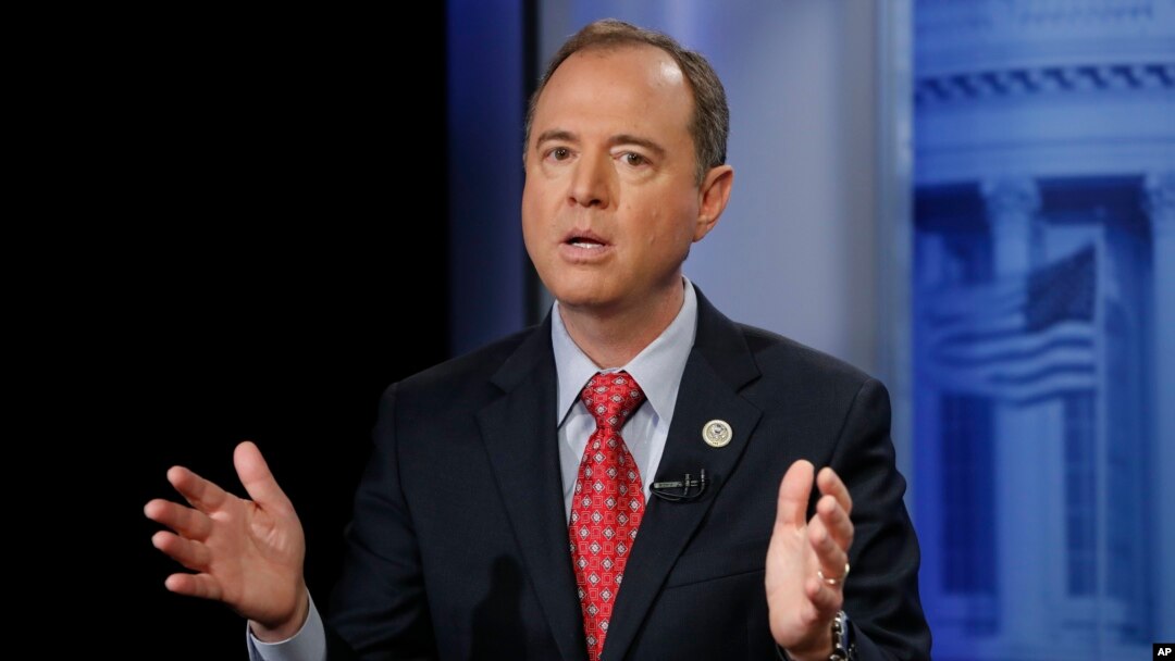 FILE - Rep. Adam Schiff, D-Calf., answers questions during an interview at the Associated Press bureau in Washington, Nov. 7, 2017.