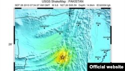 9月28日﹐巴基斯坦西南部又發生一次6.8級大地震。(美國地質勘探局圖片)
