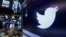 FILE - The Twitter logo appears at the post where it trades, on the floor of the New York Stock Exchange, June 17, 2016. 
