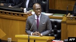 Le ministre sud-africain Malusi Gigaba à l'Assemblée nationale, au Cap, le 21 février 2018.