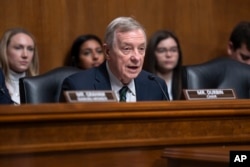 FILE —Senate Judiciary Committee Chairman Dick Durbin, D-Ill., at a hearing of judicial nominees at the Capitol in Washington, November 15, 2023.