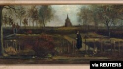 Painting "Lentetuin" or "Spring Garden" by Vincent van Gogh is seen in this handout picture released by the Singer Laren Museum, Amsterdam, Netherlands on March 30, 2020. 