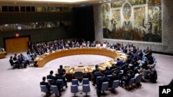 미국 뉴욕 유엔본부에서 열린 유엔 안보리 회의. (자료사진)