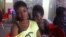 Masia Haliki, 23, left and Vida Sunkari, 26, right, at the food court of the Accra Mall, July 5, 2012. (Laura Burke / VOA)