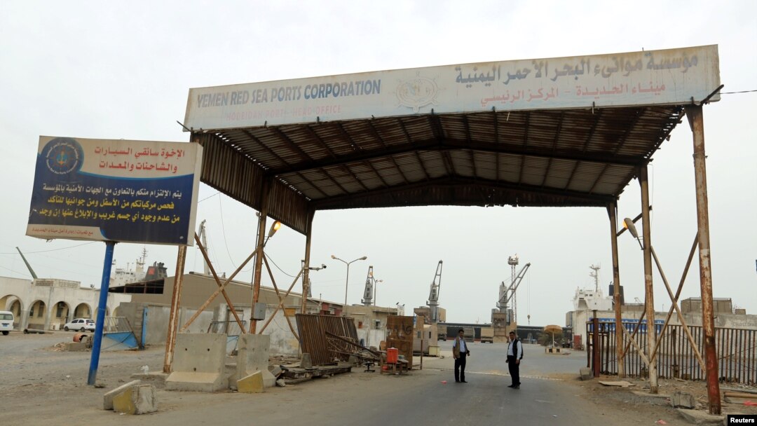 Pelabuhan Hodeidah, Yaman, 5 Agustus 2018.