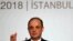 FILE PHOTO: Turkey's central bank governor Murat Cetinkaya speaks during a news conference in Istanbul, Turkey October 31, 2018. REUTERS/Murad Sezer/File Photo