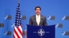 U.S. Secretary of Defense Mark Esper speaks at a news conference following a NATO defense ministers meeting at the Alliance headquarters in Brussels, Belgium, Feb. 13, 2020.