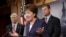 Sen. Susan Collins, R-Maine, center, flanked by Sen. Dean Heller, R-Nev., right, and Sen. Rob Portman, R-Ohio, left, discuss their concerns about the political fight over legislation to restore benefits to long-term jobless workers, Jan. 14, 2014, during a news conference on Capitol Hill in Washington. 