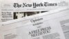 An editorial titled "A Free Press Needs You" is published in The New York Times, Thursday, Aug. 16, 2018, in New York. Newspapers from Maine to Hawaii pushed back against President Donald Trump's attacks on "fake news" Thursday with a coordinated series of editorials speaking up for a free and vigorous press. The Boston Globe, which set the campaign in motion by urging the unified voice, had estimated that some 350 newspapers would participate. (AP Photo/Mark Lennihan)