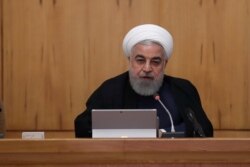 Iranian President Hassan Rouhani speaks during the Cabinet meeting in Tehran, Iran, Sept. 18, 2019.