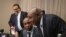 Leader of South Africa's Democratic Alliance (DA) Mmusi Maimane looks on next to Congress of the People (COPE) leader Mosiuoa Lekota, ahead of a media briefing in Sandton, South Africa August 17,2016.