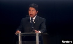 El entonces presidente Pedro Castillo discursa en la VII Cumbre Ministerial, celebrada en Lima, el 10 de noviembre de 2022.
